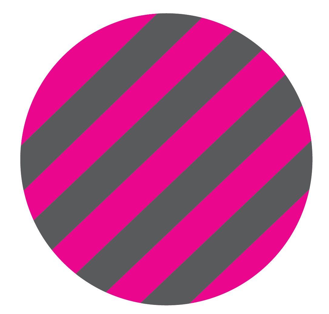 Pink and grey stripped circle